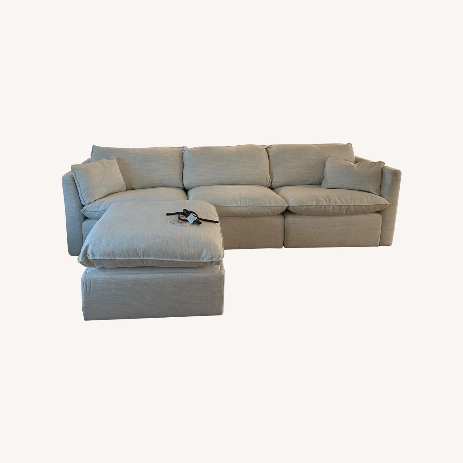 Chita Living Cream Fabric 3+ Piece Sectional - image-0