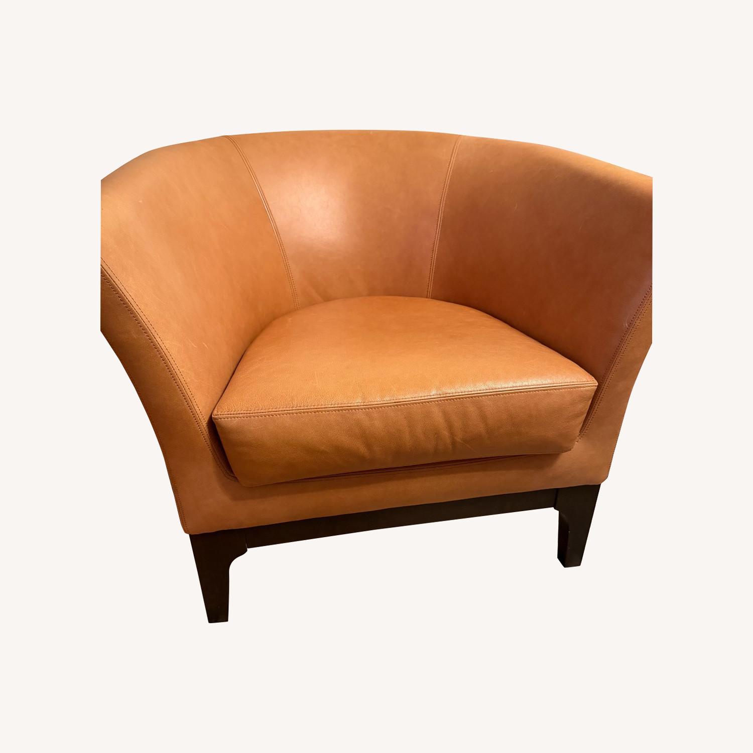 West Elm Tulip Leather Chair - image-0