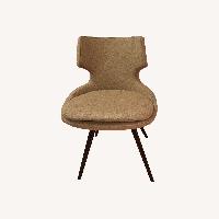 SohoConcept Green Gold Fabric Dining Chairs