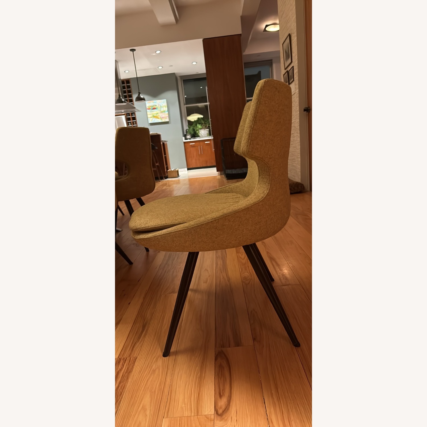 SohoConcept Green Gold Fabric Dining Chairs - image-3