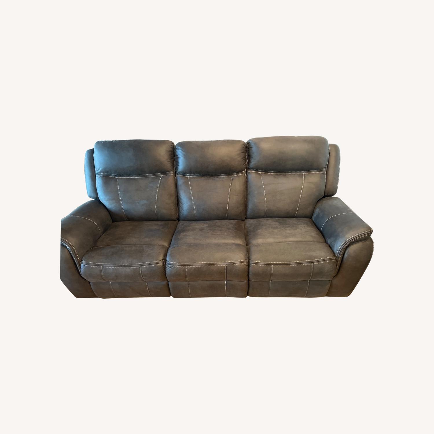Dark Brown Fabric 3+ Seater Sofa - image-0