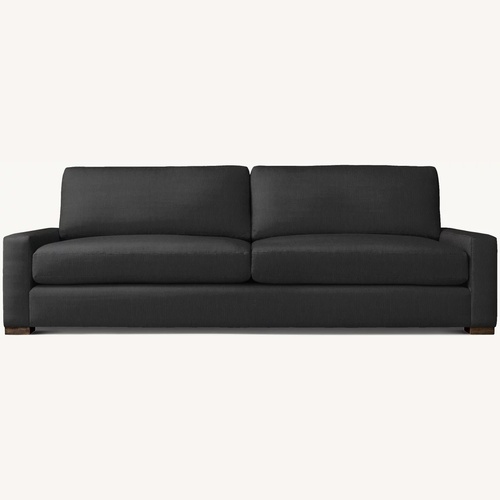 Used Restoration Hardware Black Linen 2 Seater Sofa for sale on AptDeco