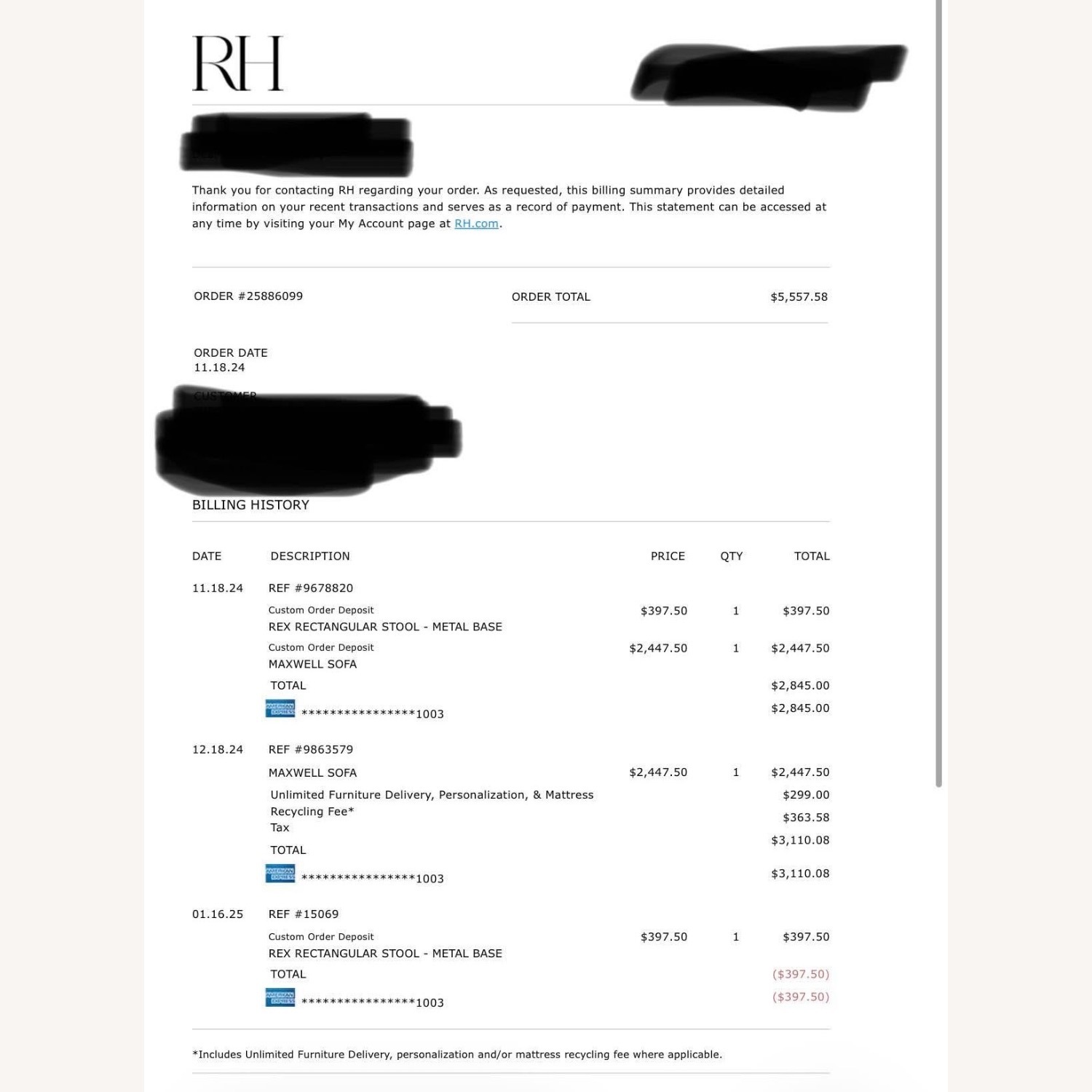 Restoration Hardware Black Linen 2 Seater Sofa - image-4