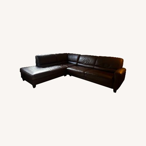 Used Italsofa Dark Brown Leather 2 Piece Sectional for sale on AptDeco