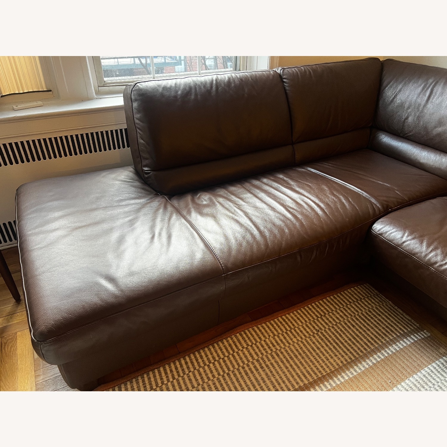 Italsofa Dark Brown Leather 2 Piece Sectional - image-3
