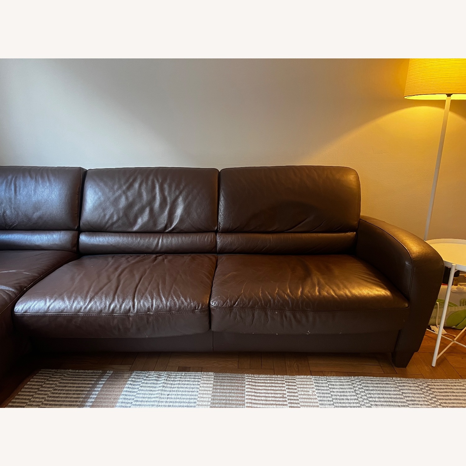Italsofa Dark Brown Leather 2 Piece Sectional - image-5
