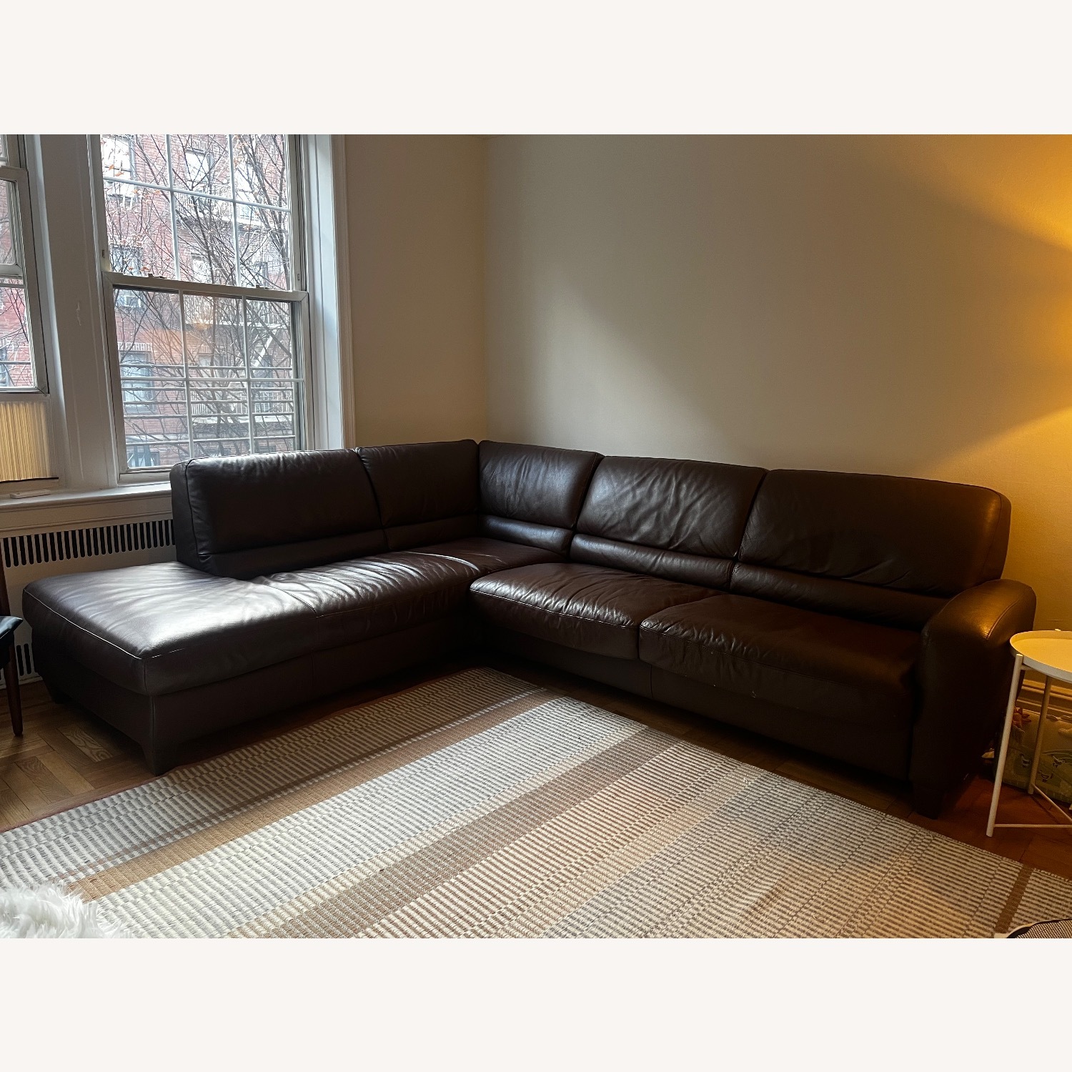 Italsofa Dark Brown Leather 2 Piece Sectional - image-2