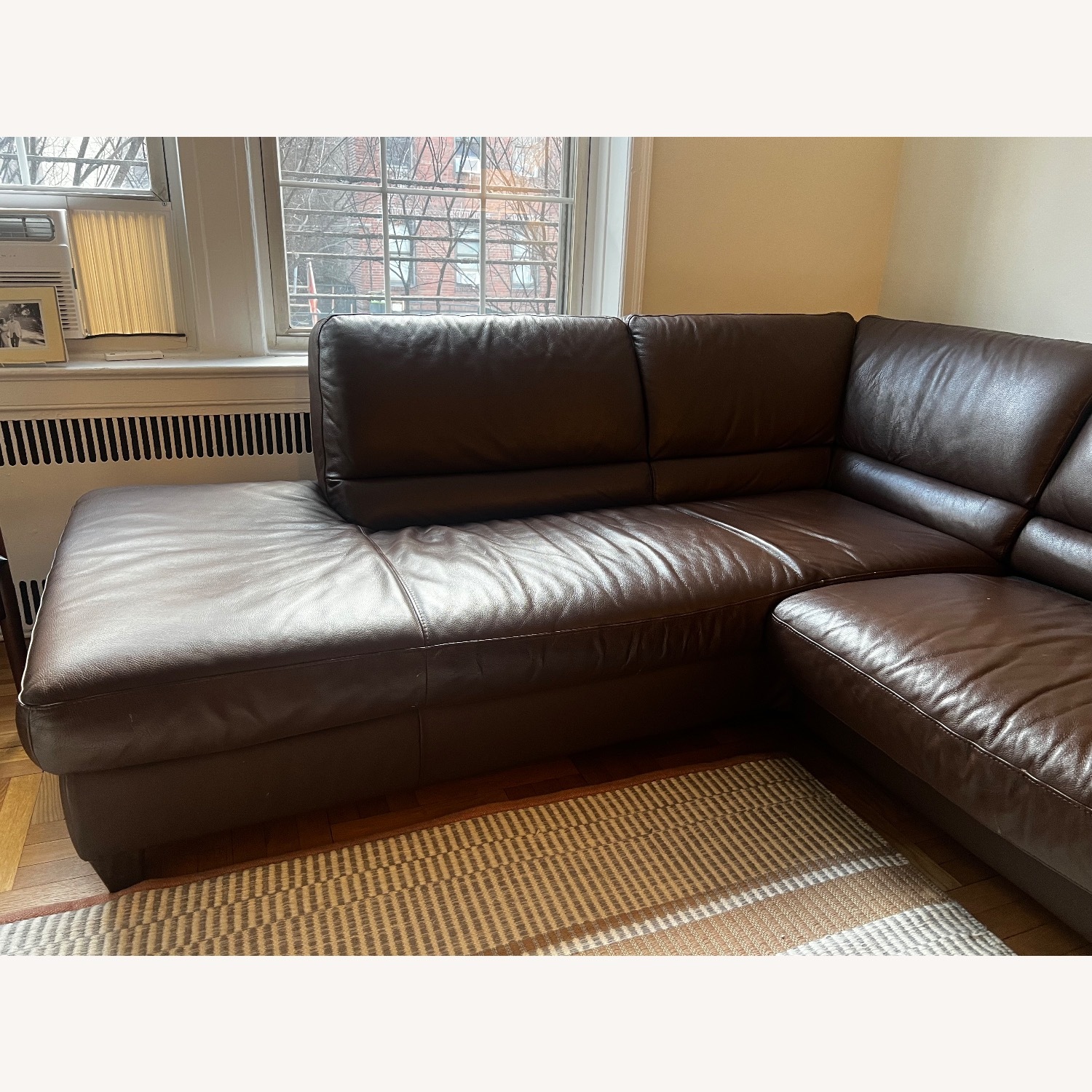Italsofa Dark Brown Leather 2 Piece Sectional - image-4