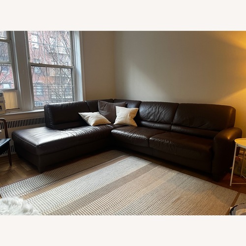 Used Italsofa Dark Brown Leather 2 Piece Sectional for sale on AptDeco