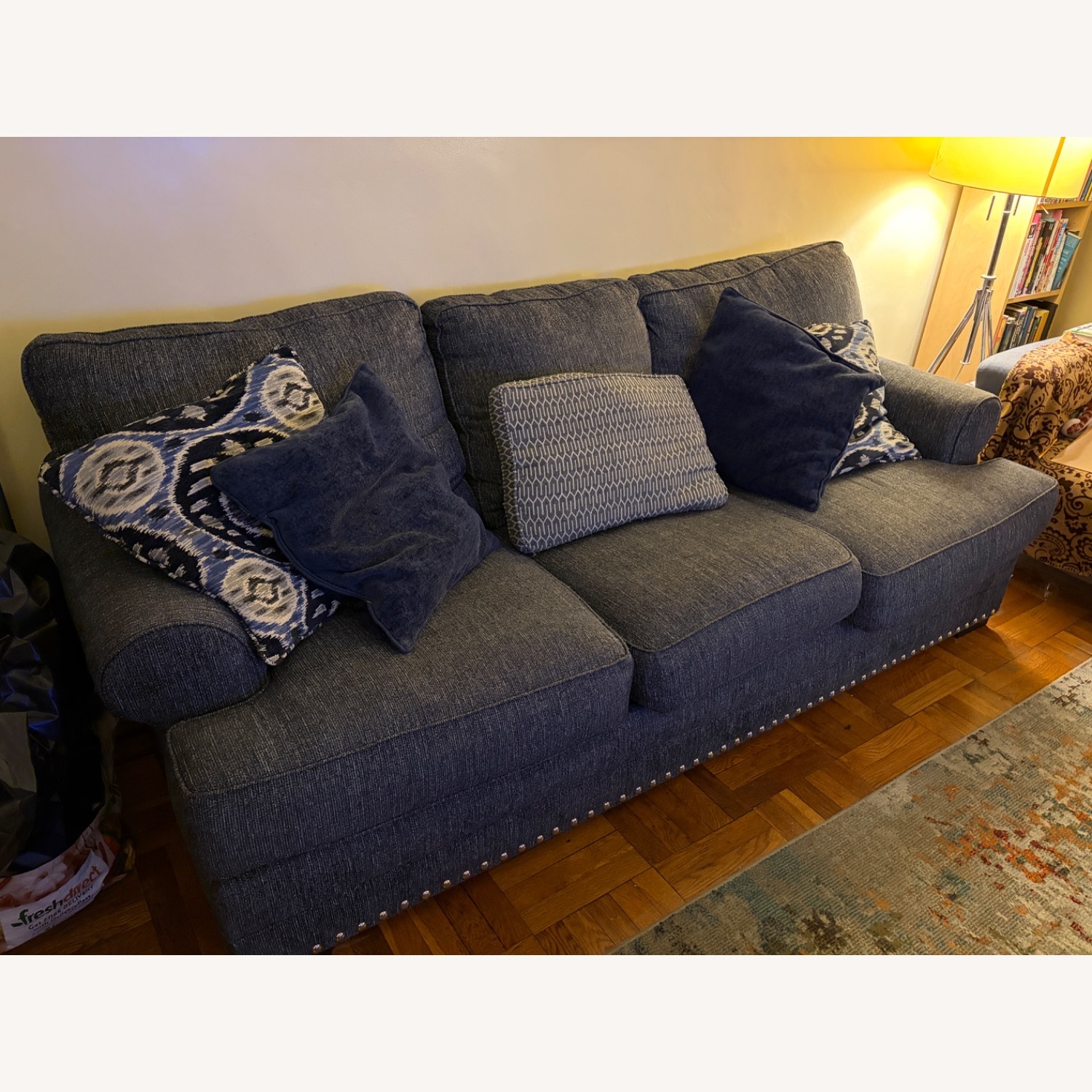 Bob's Discount Furniture Montana Blue 3+ Seater Sofa - image-1