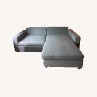 Gray Fabric 2 Piece Sectional Bed & Storage