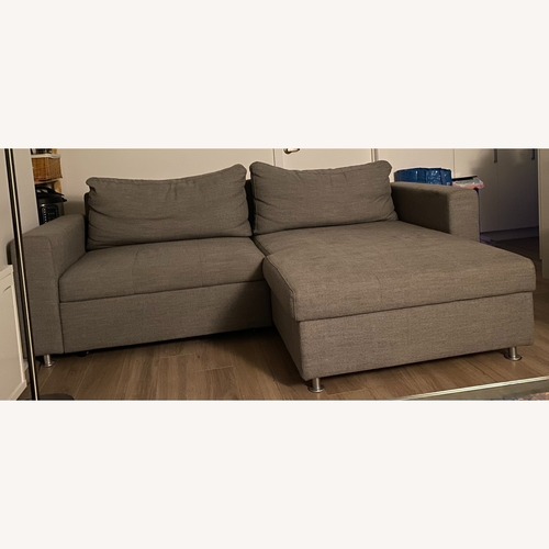 Used Gray Fabric 2 Piece Sectional Bed & Storage for sale on AptDeco