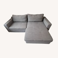 Gray Fabric 2 Piece Sectional Bed & Storage