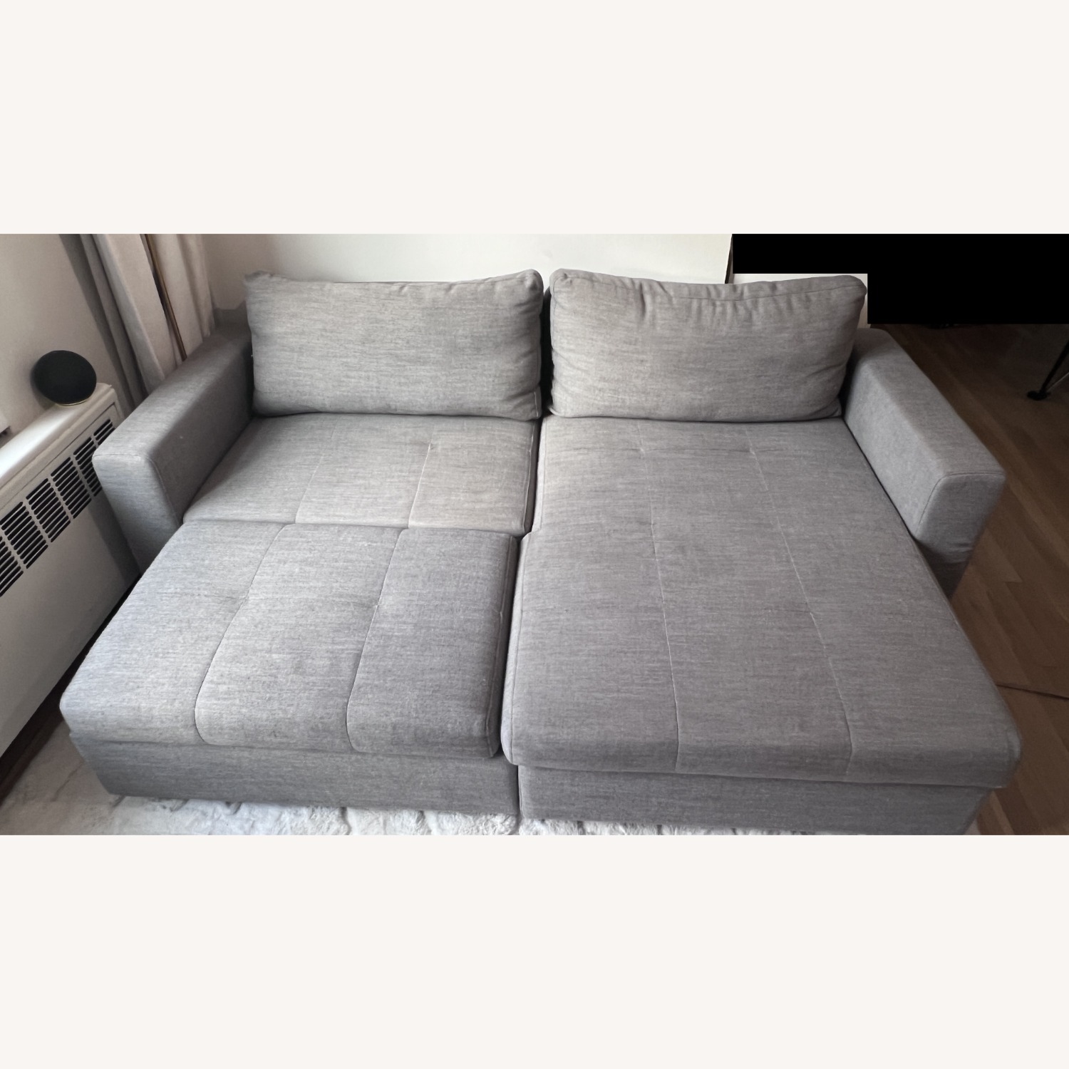 Gray Fabric 2 Piece Sectional Bed & Storage - image-4