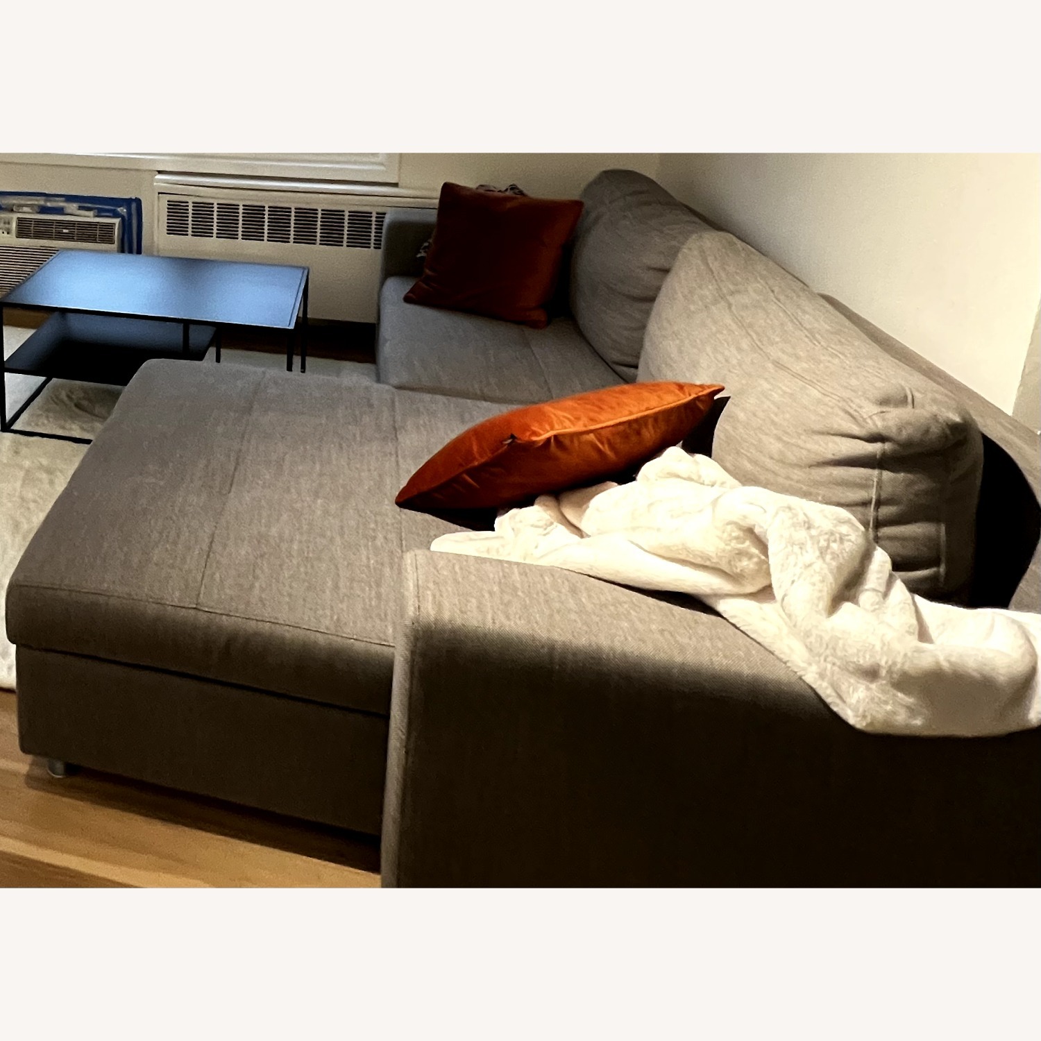 Gray Fabric 2 Piece Sectional Bed & Storage - image-7