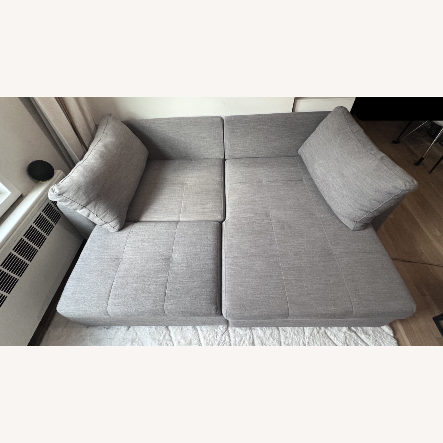 Gray Fabric 2 Piece Sectional Bed & Storage - image-6