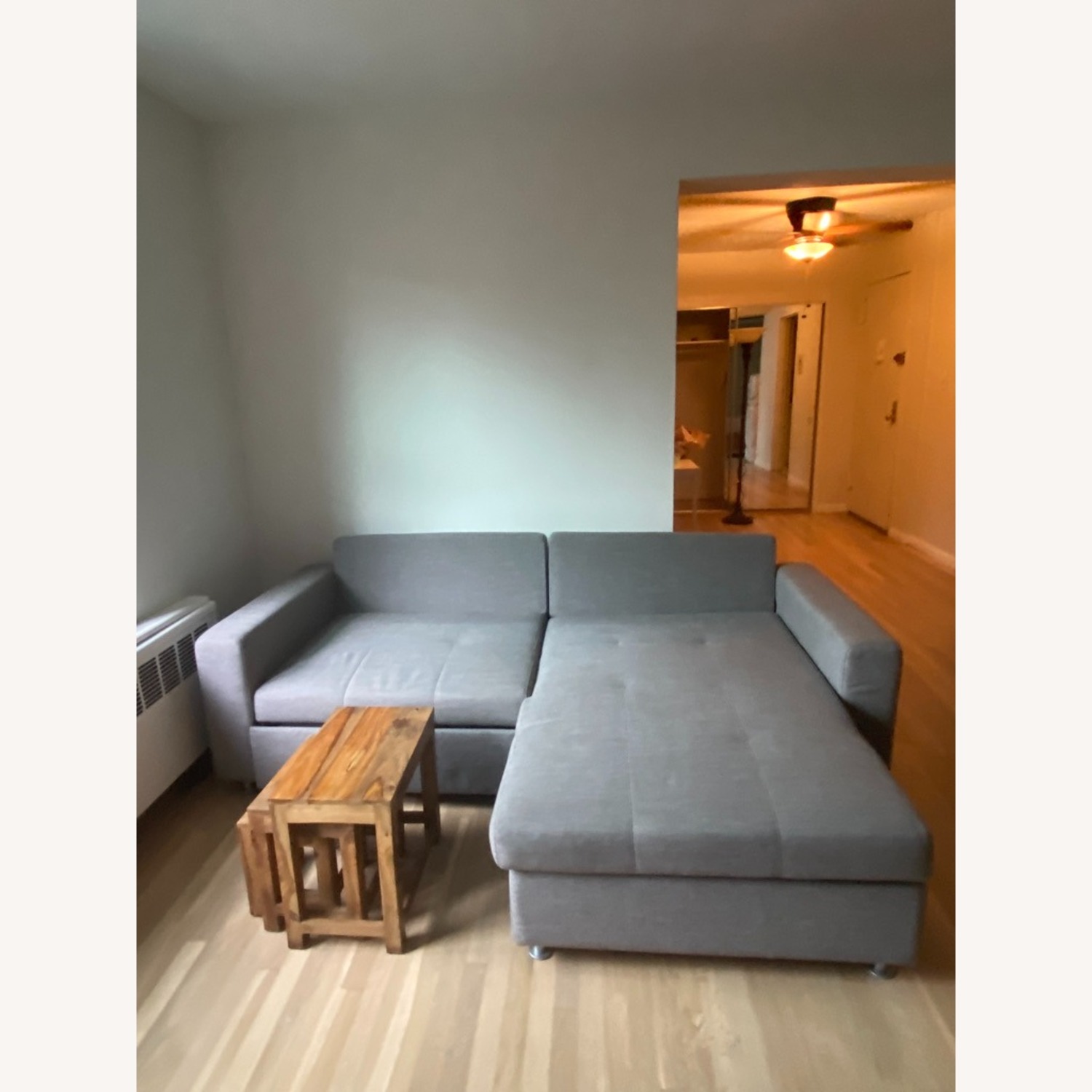 Gray Fabric 2 Piece Sectional Bed & Storage - image-2