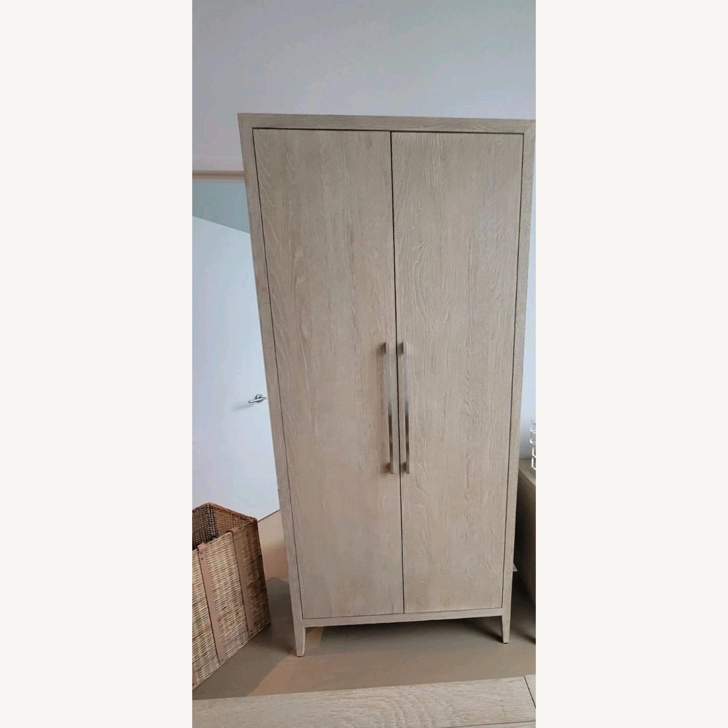 Restoration Hardware Whitewashed Oak French Contemporary Cabinet - image-1