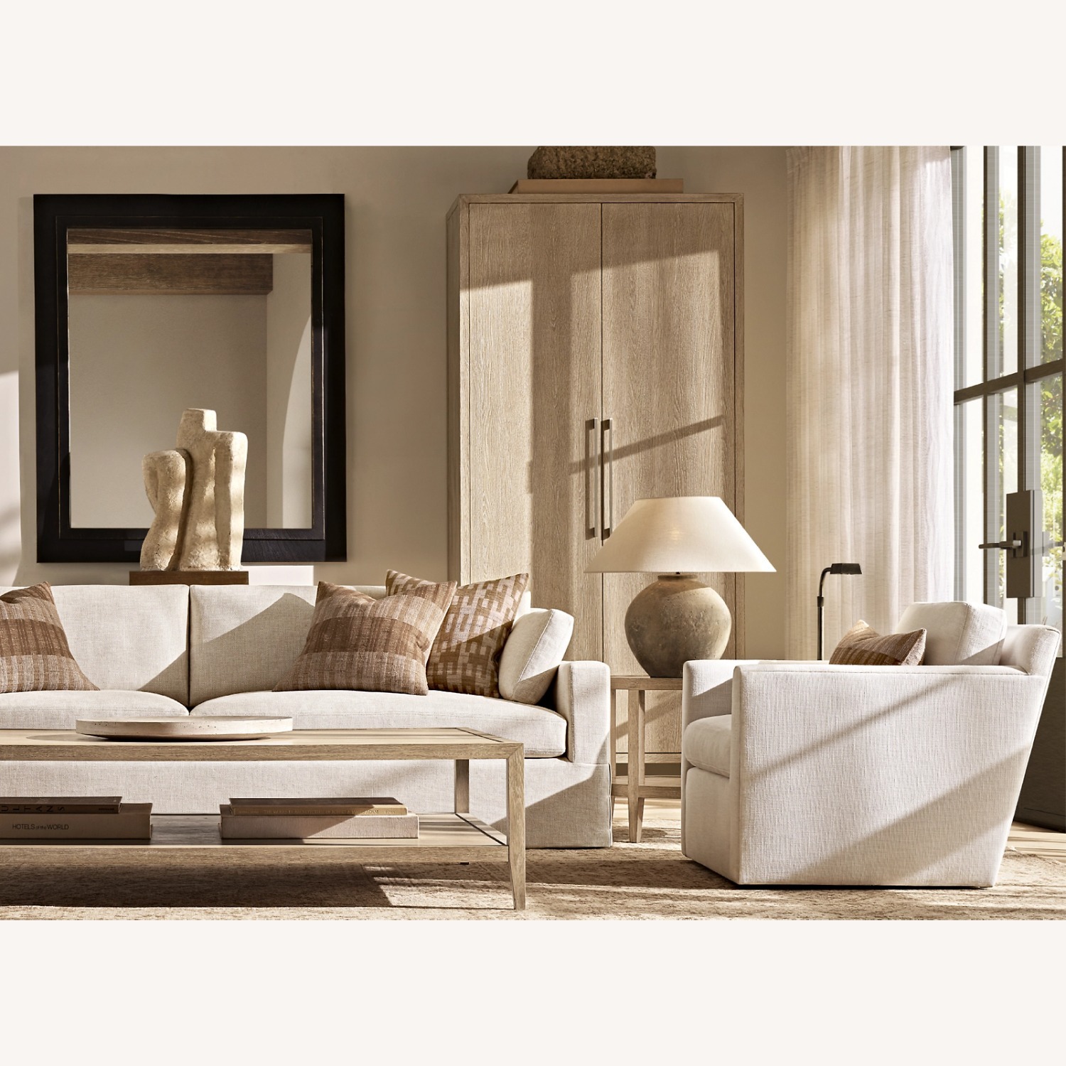 Restoration Hardware Whitewashed Oak French Contemporary Cabinet - image-6