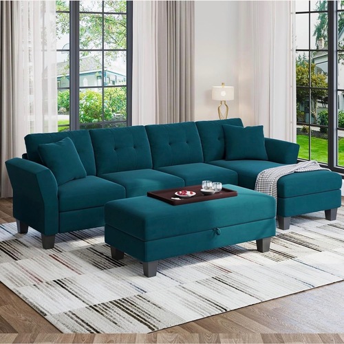 Used Amazon Modern L-Shaped Sectional With Ottoman for sale on AptDeco