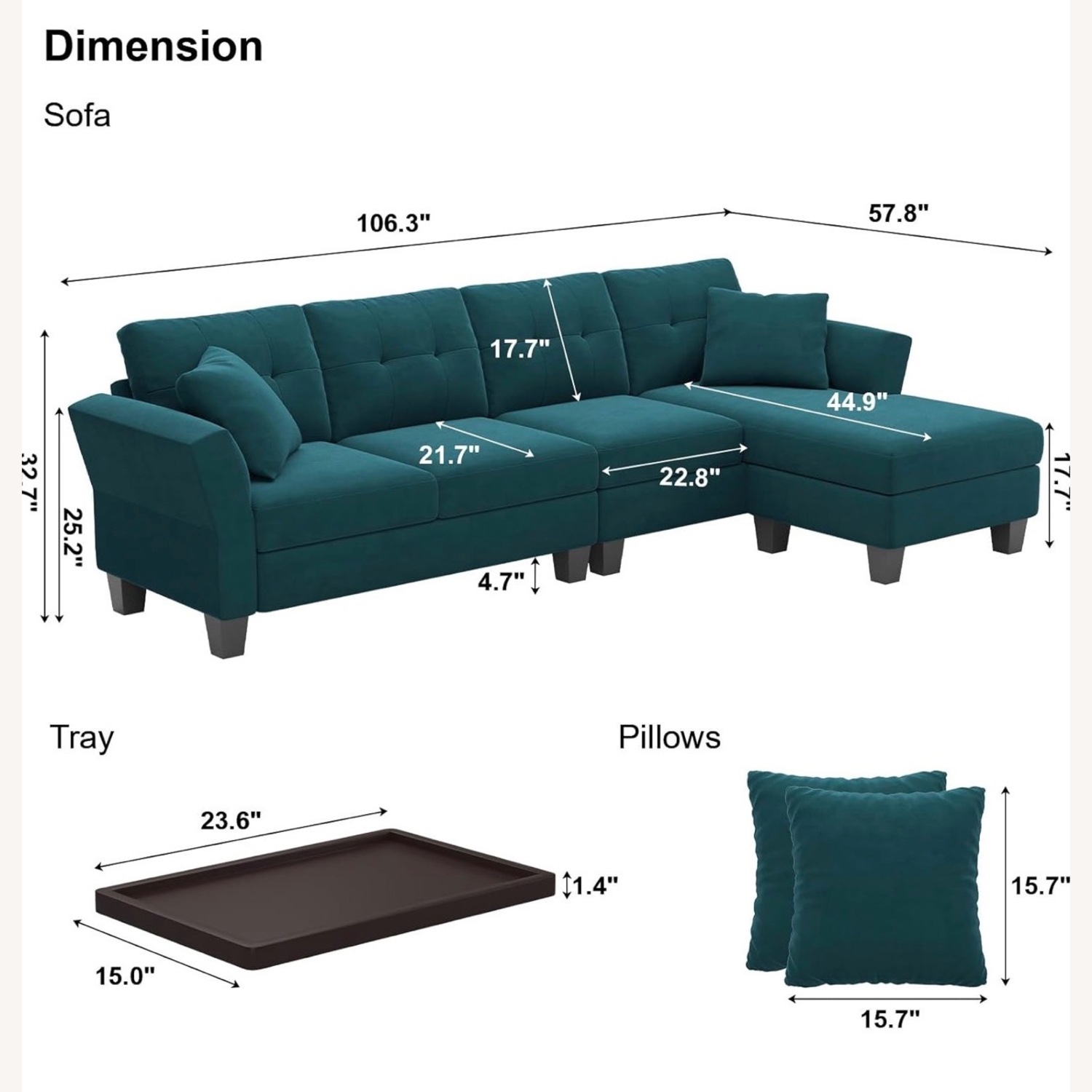 Amazon Modern L-Shaped Sectional With Ottoman - image-3