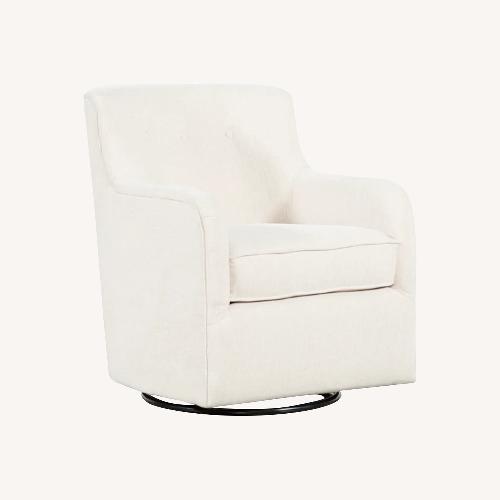 Used Living Spaces Fabric Swivel Glider Nursing Chair for sale on AptDeco