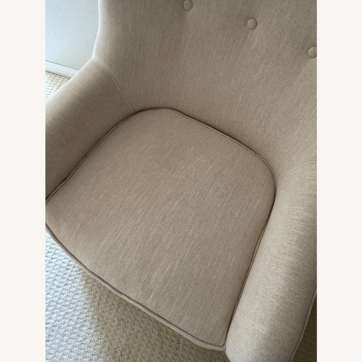 Living Spaces Fabric Swivel Glider Nursing Chair - image-3