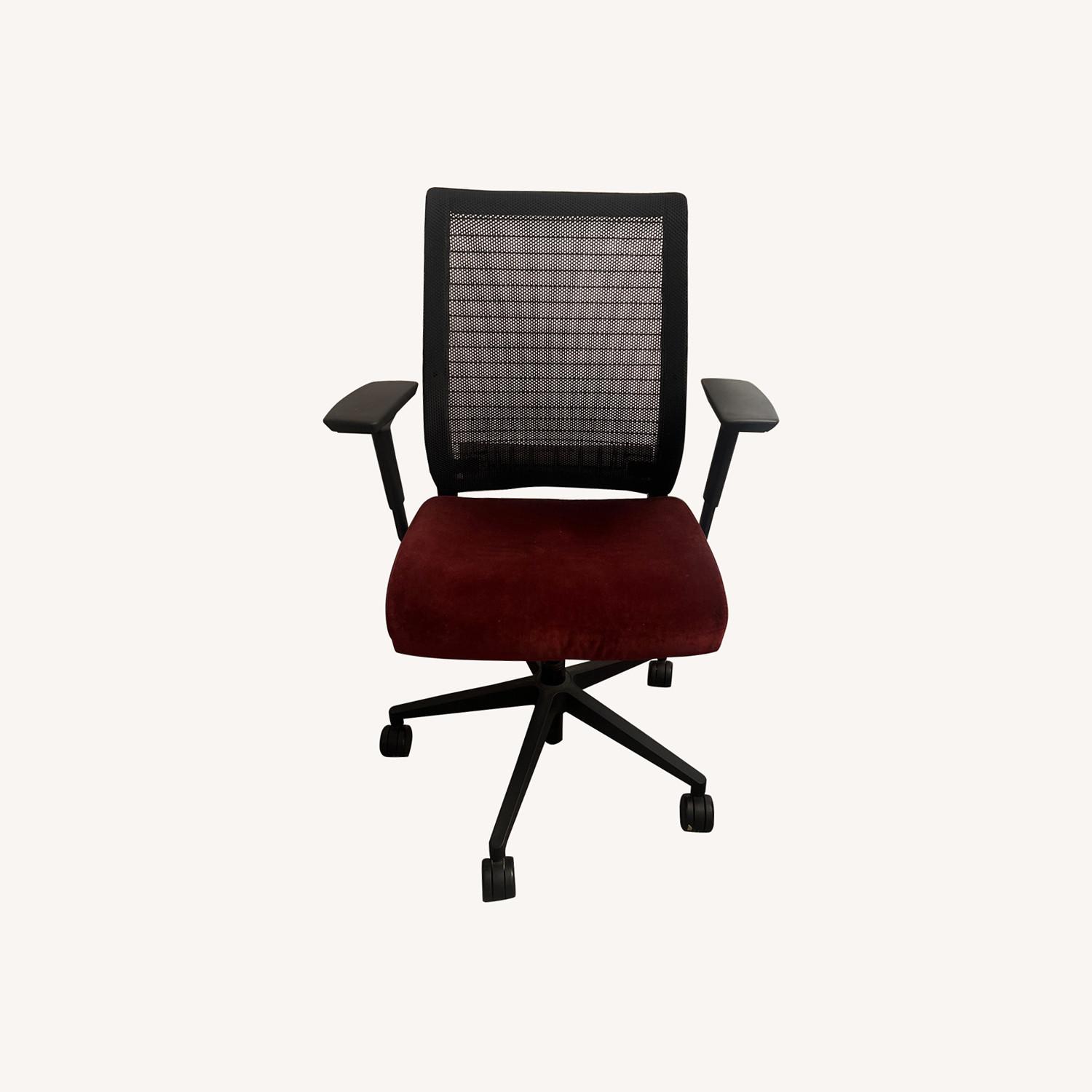 Steelcase Red Fabric Office Chair - image-0
