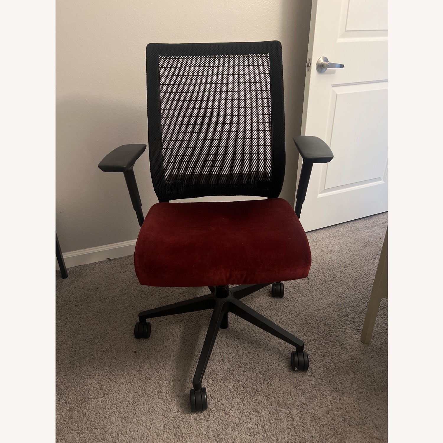 Steelcase Red Fabric Office Chair - image-1