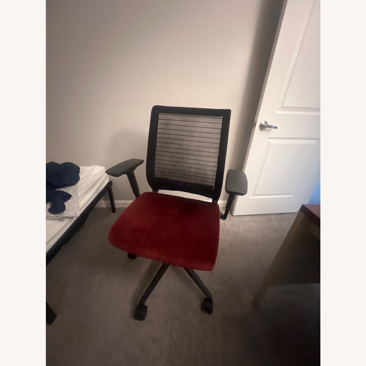 Steelcase Red Fabric Office Chair - image-2