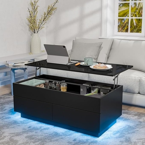 Used Amazon Black Glass Coffee Table for sale on AptDeco
