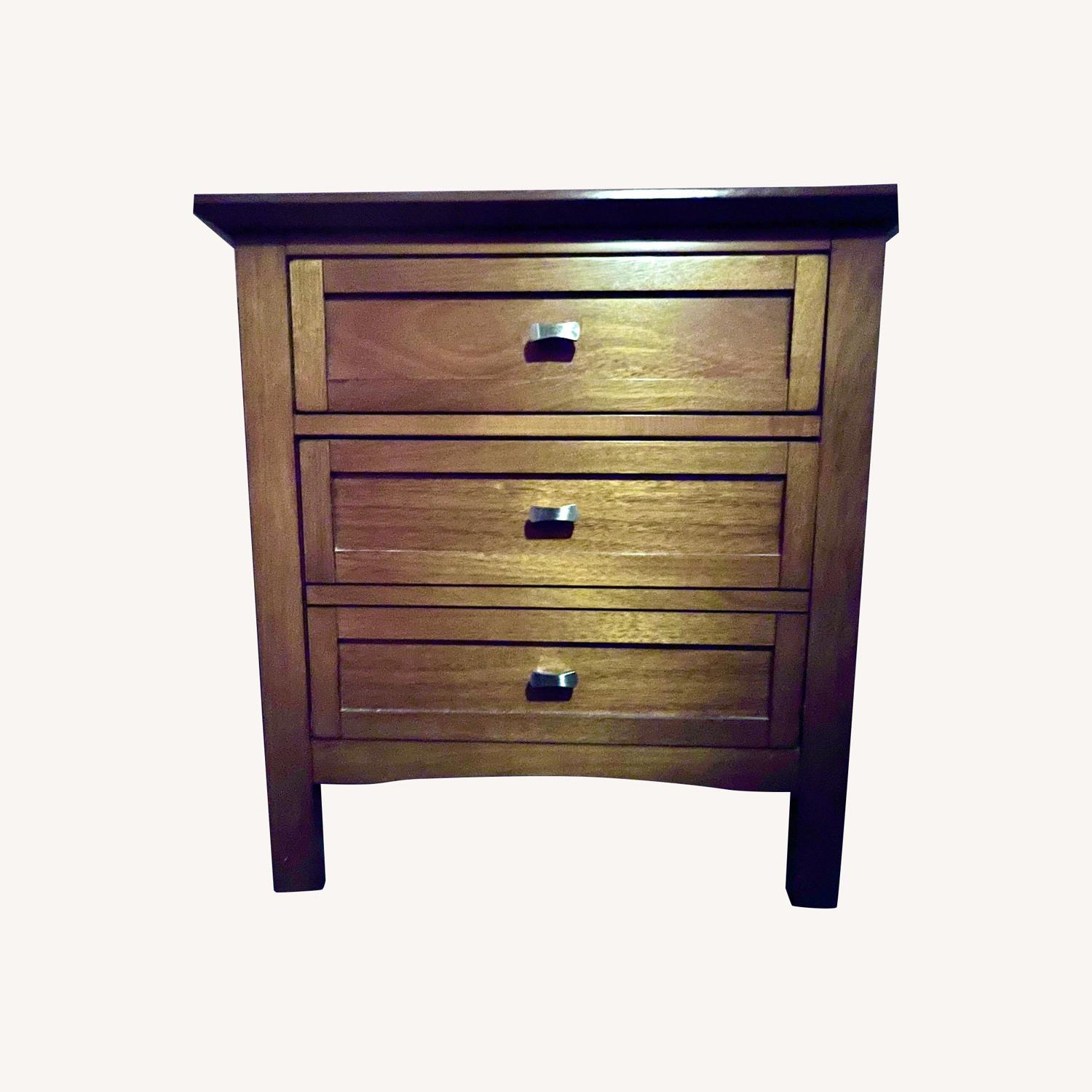 Orleans Honey Dark Brown Wood Nightstand - image-0