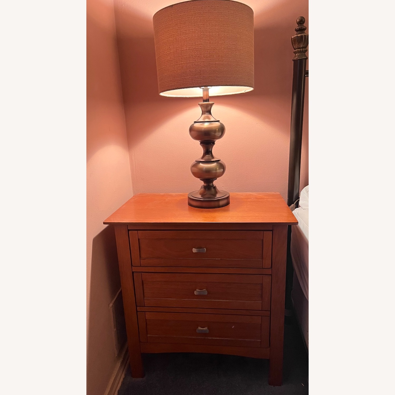 Orleans Honey Dark Brown Wood Nightstand - image-3