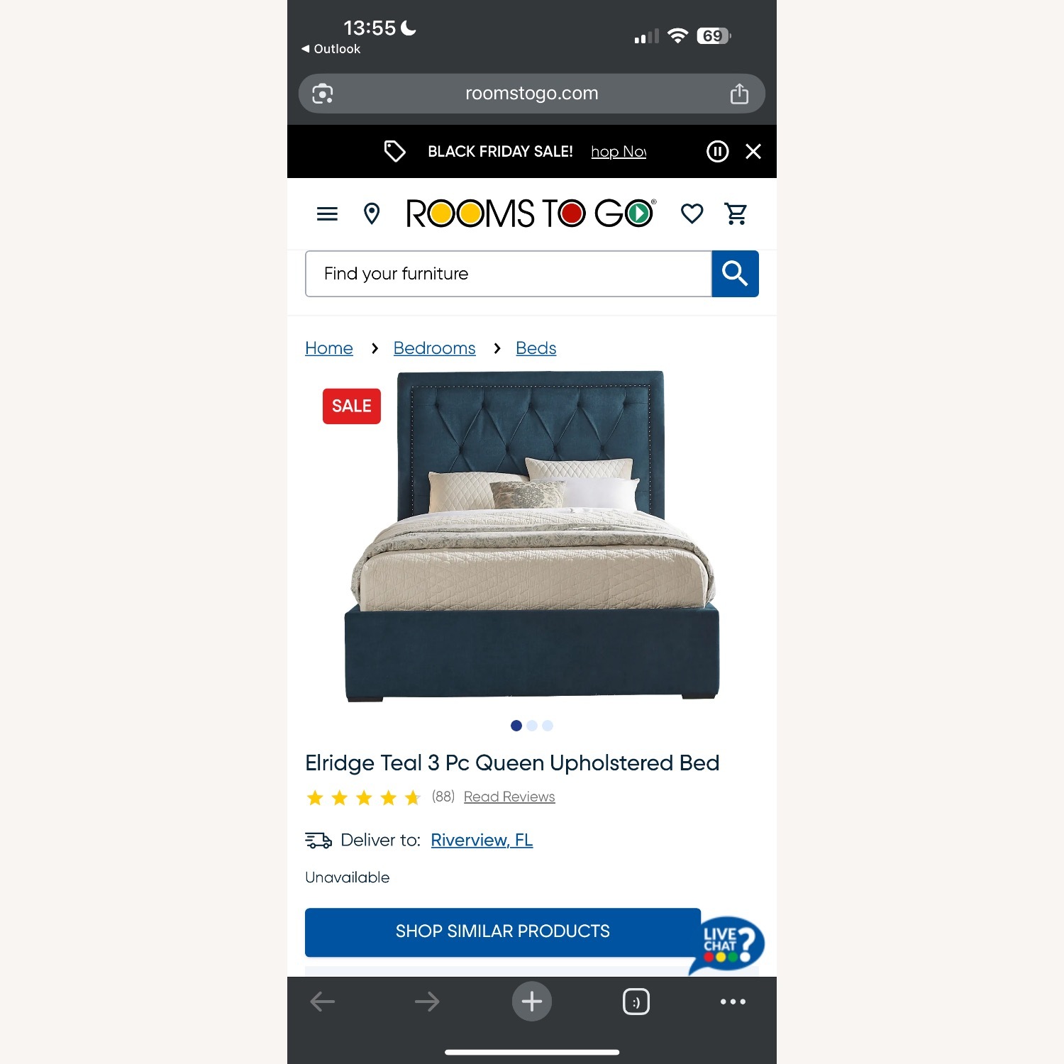 Elridge Teal 3 Pc Queen Upholstered Bed - image-9