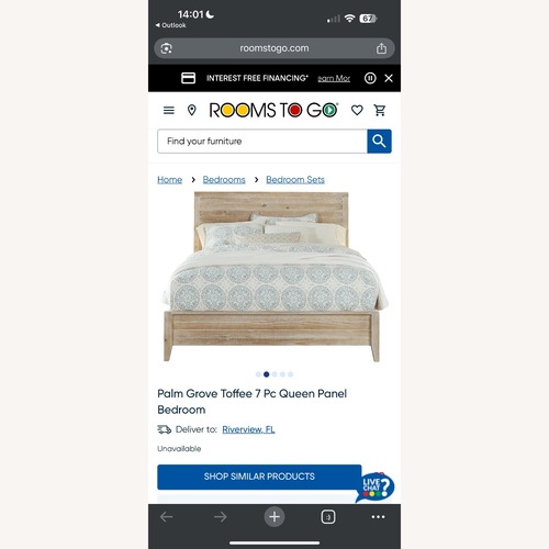 Used Palm Grove Queen Bed for sale on AptDeco