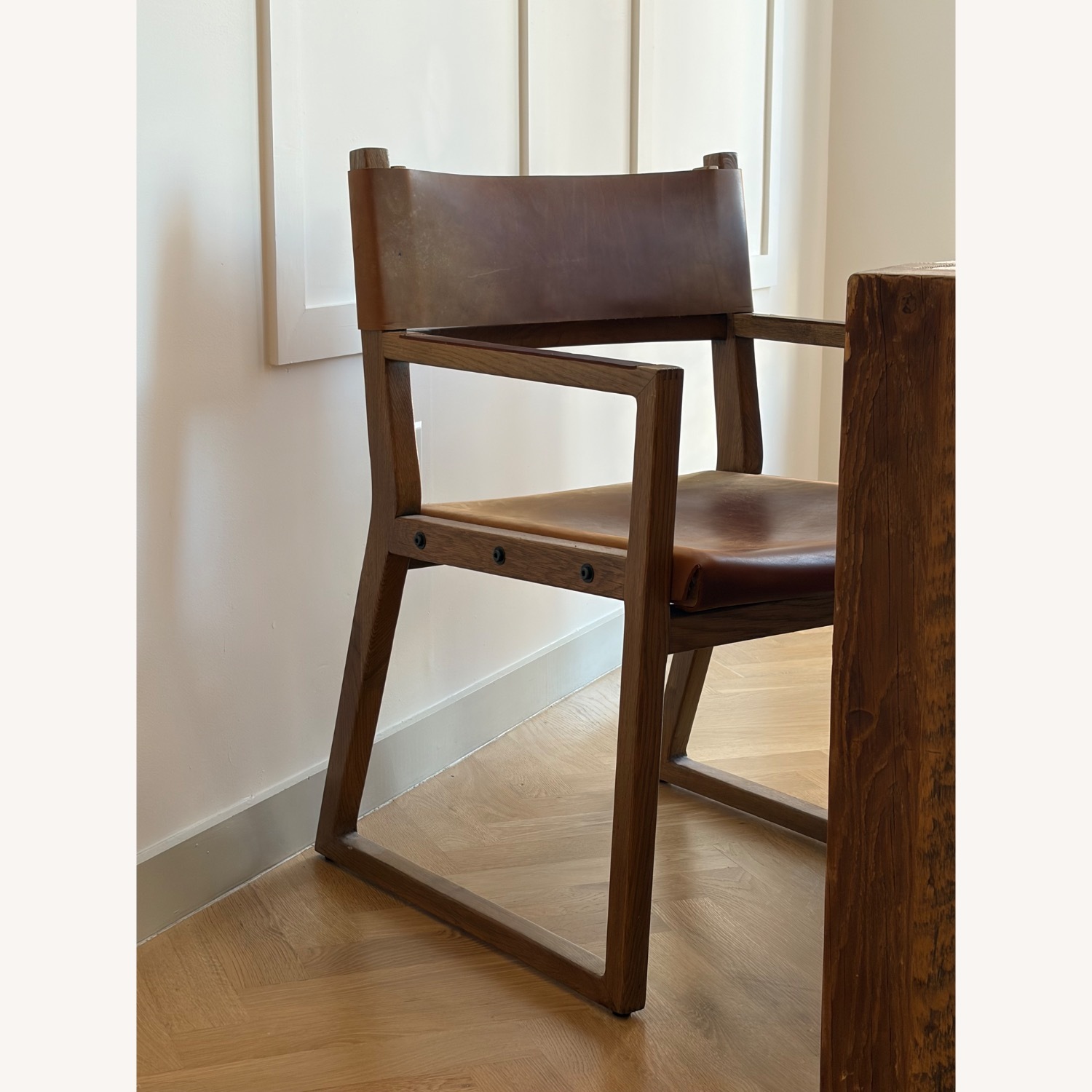 Timothy Oulton Dark Brown Leather Dining Chair - image-1