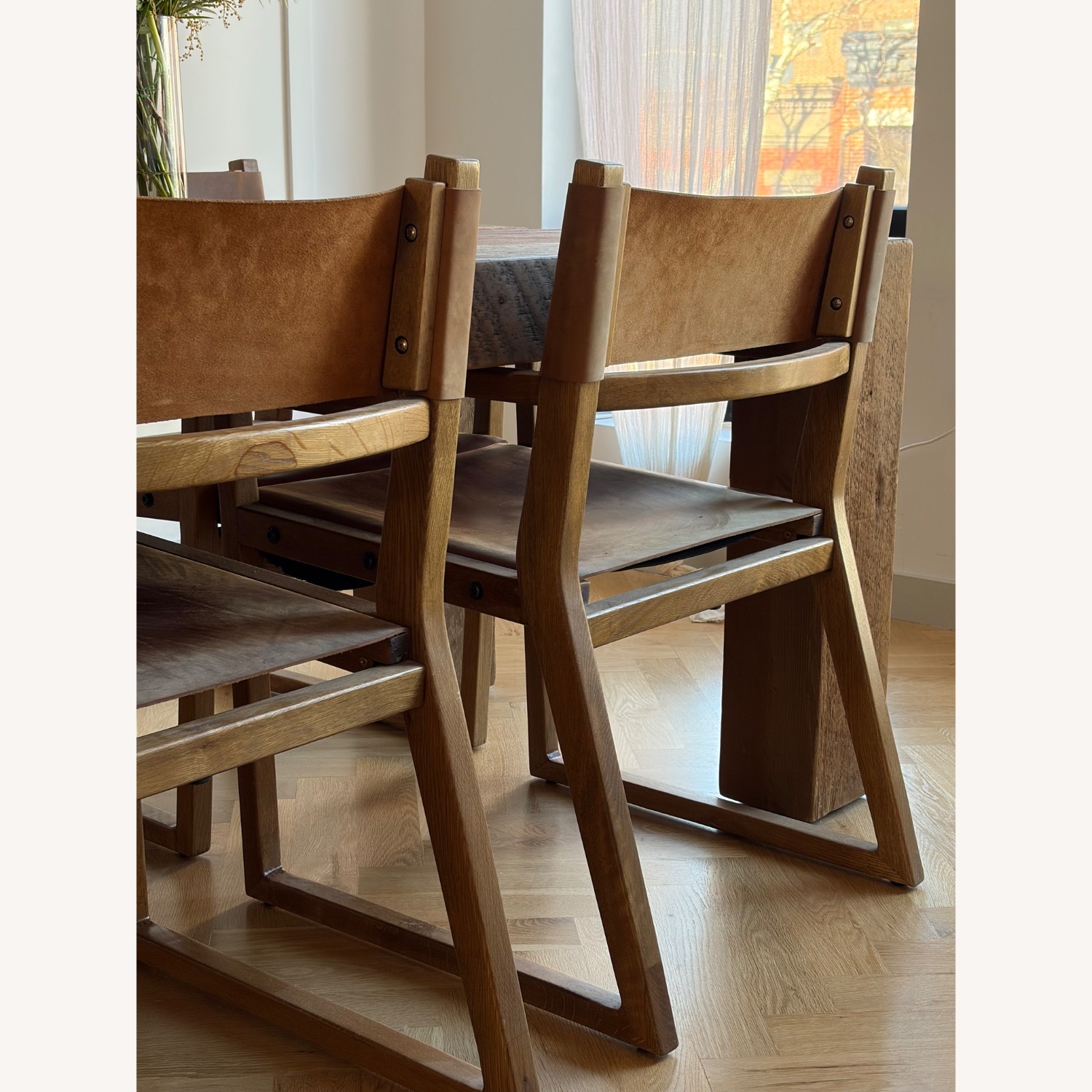 Timothy Oulton Dark Brown Leather Dining Chair - image-4