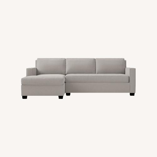 Used West Elm Henry Stone Velvet 2 Piece Sectional for sale on AptDeco