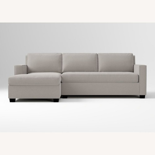 Used West Elm Henry Stone Velvet 2 Piece Sectional for sale on AptDeco