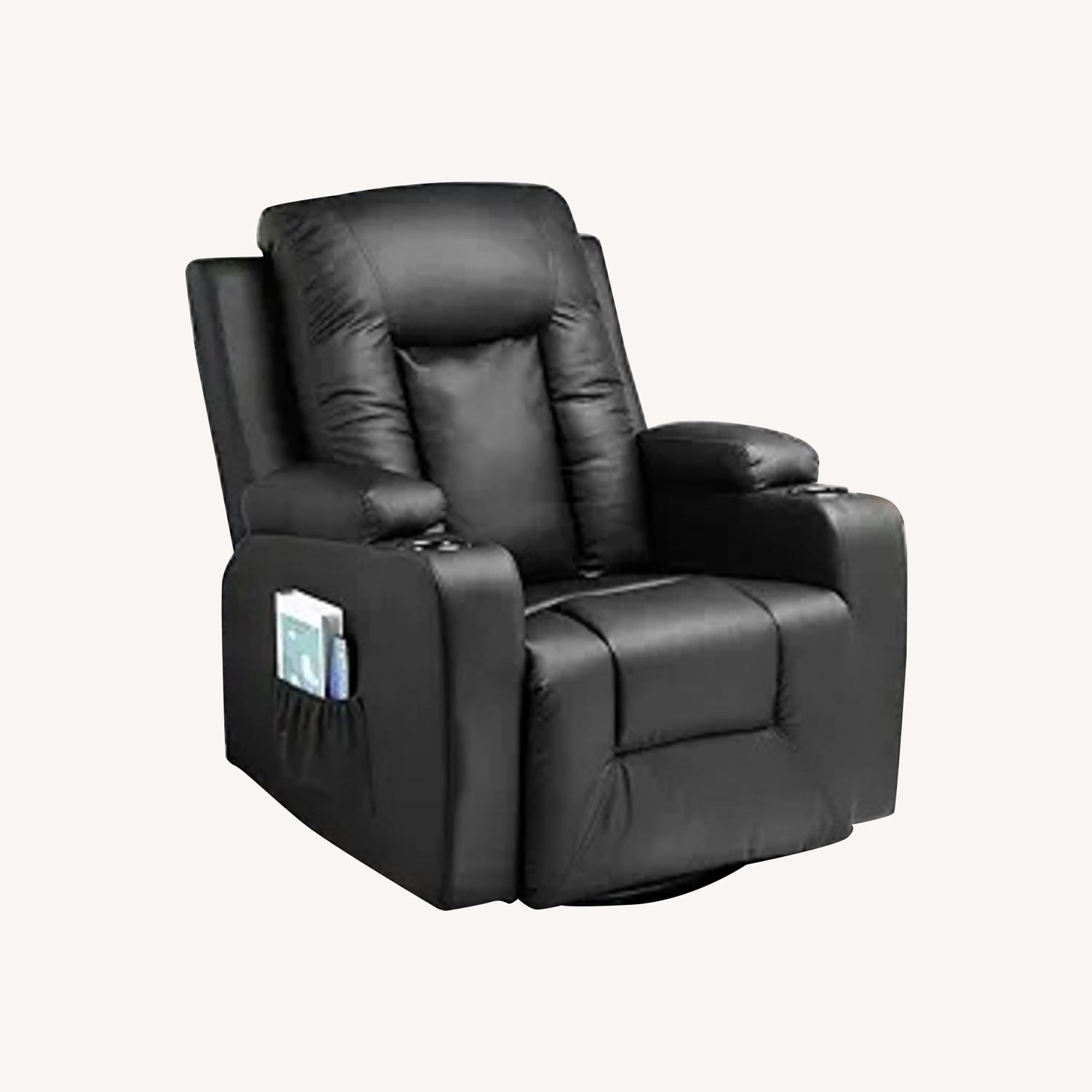 Heated Leather Recliner with Remote Control - image-0