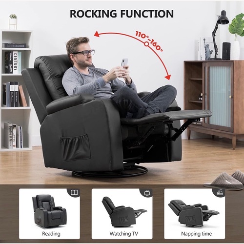Used Heated Leather Recliner with Remote Control for sale on AptDeco