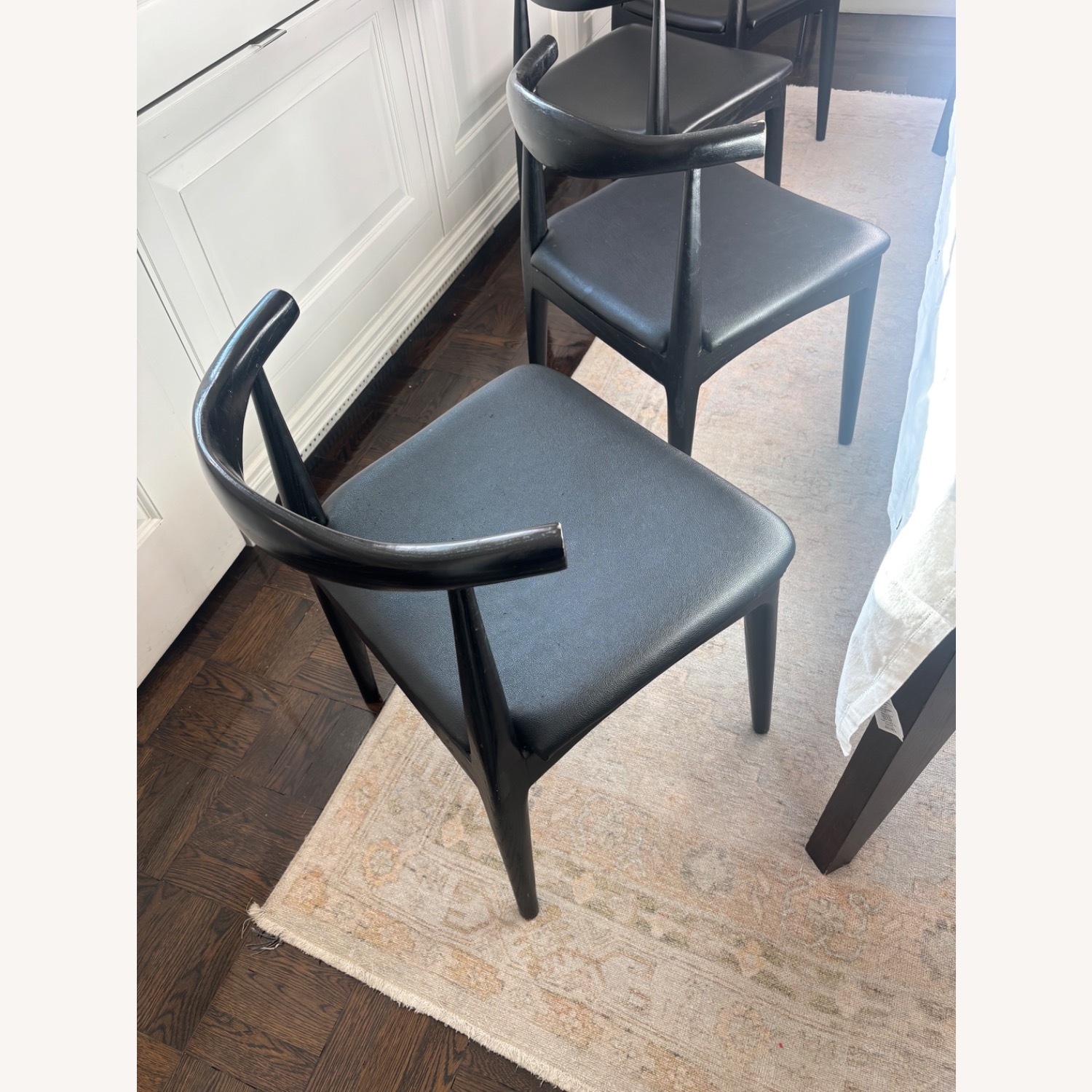 France and Son Saal Black Wood Dining Chairs - image-3