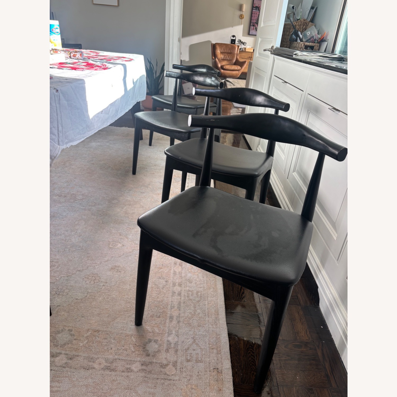 France and Son Saal Black Wood Dining Chairs - image-6