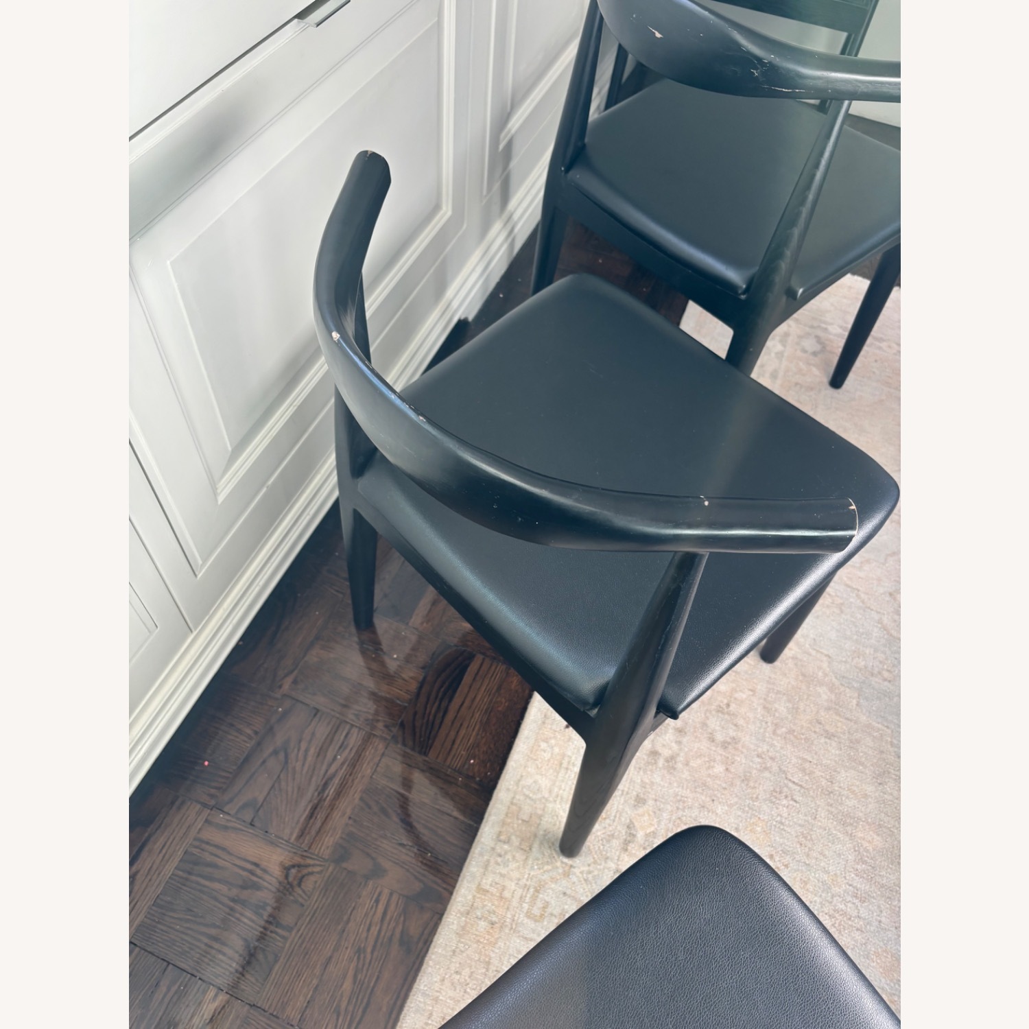 France and Son Saal Black Wood Dining Chairs - image-4