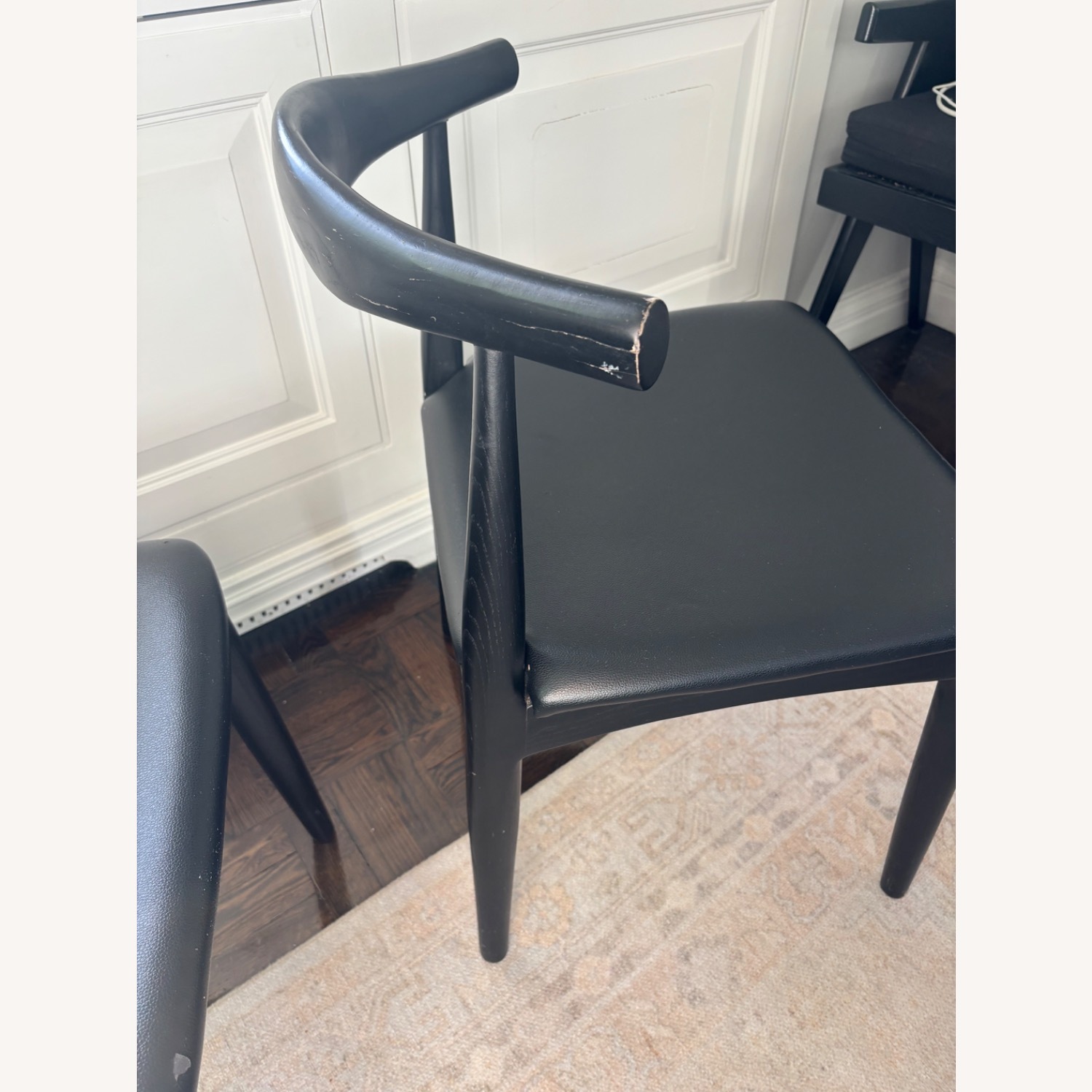 France and Son Saal Black Wood Dining Chairs - image-5