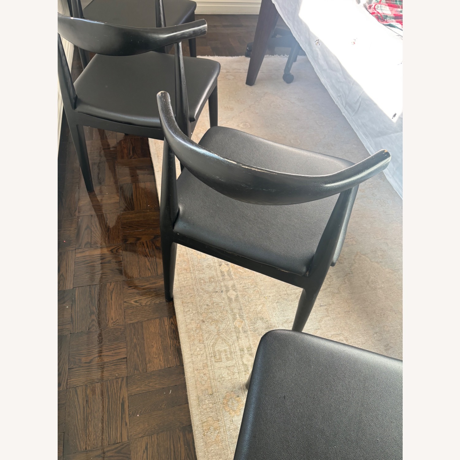France and Son Saal Black Wood Dining Chairs - image-8