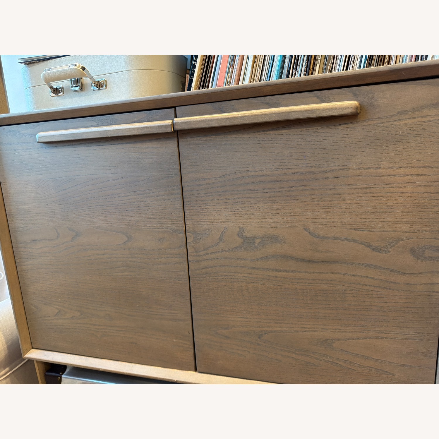 Crate & Barrel Tate Light Gray Wood Bookcase - image-5