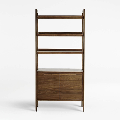 Used Crate & Barrel Tate Light Gray Wood Bookcase for sale on AptDeco