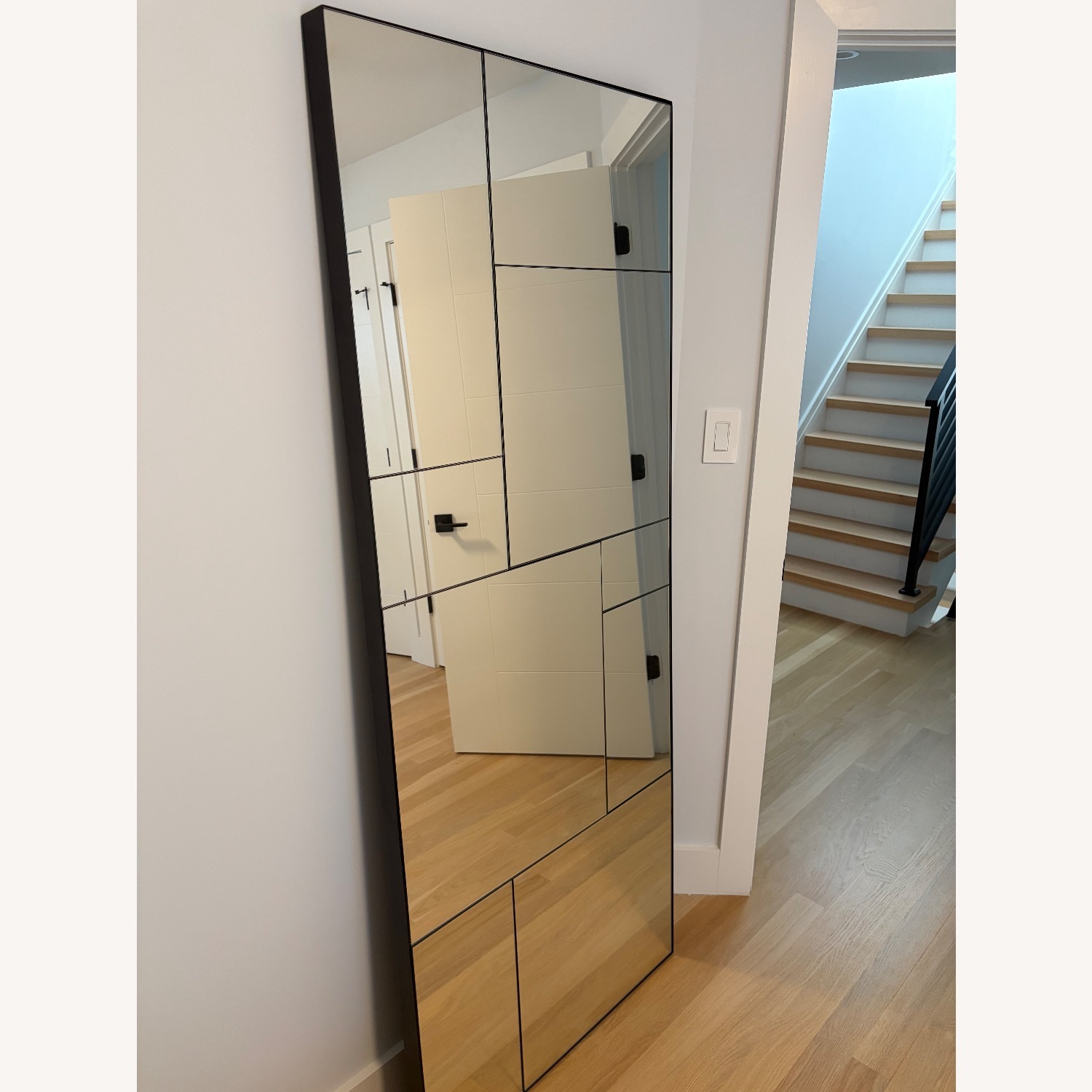 West Elm Black Metal Floor Length Mirror - image-0