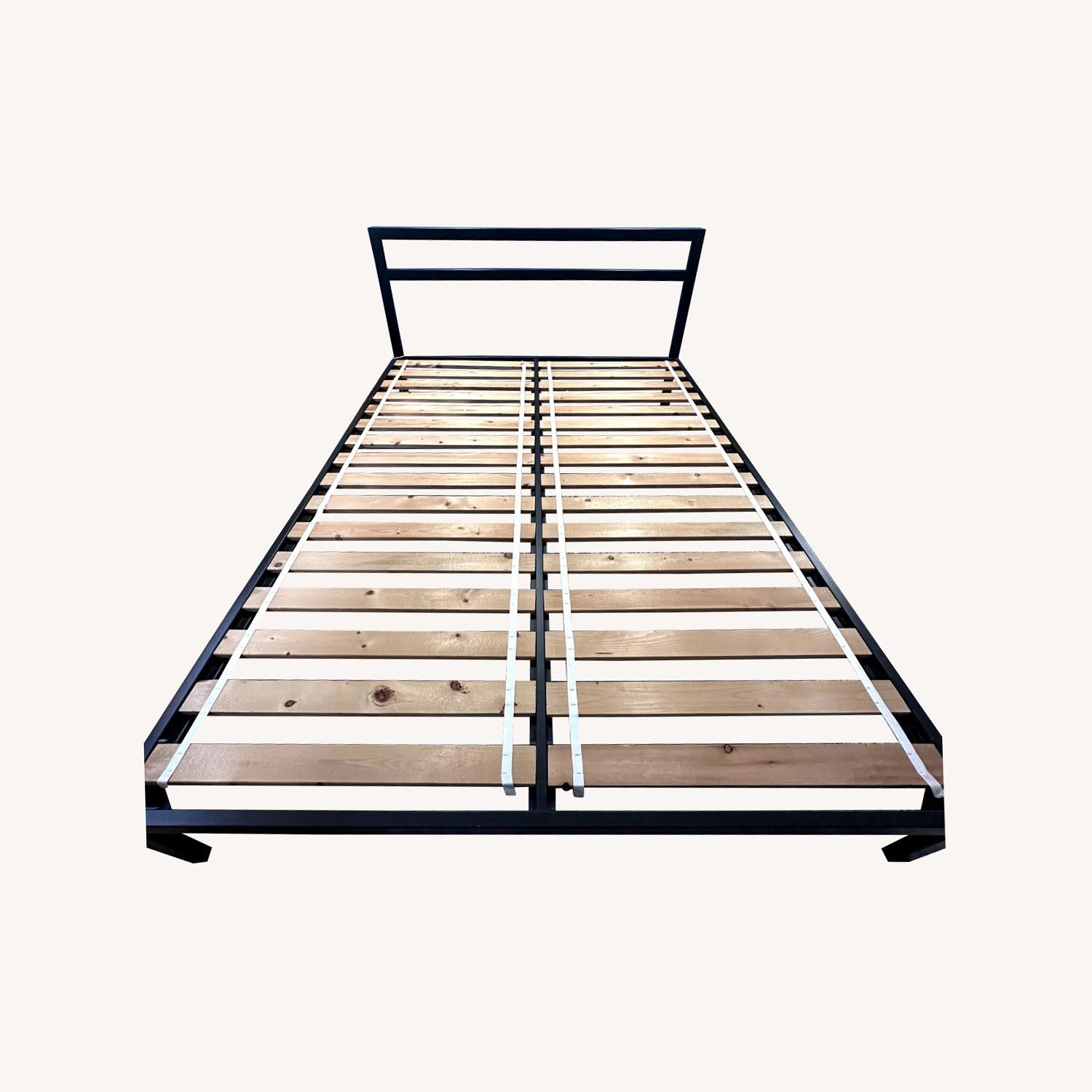 CB2 Black Metal Queen Bed - image-0